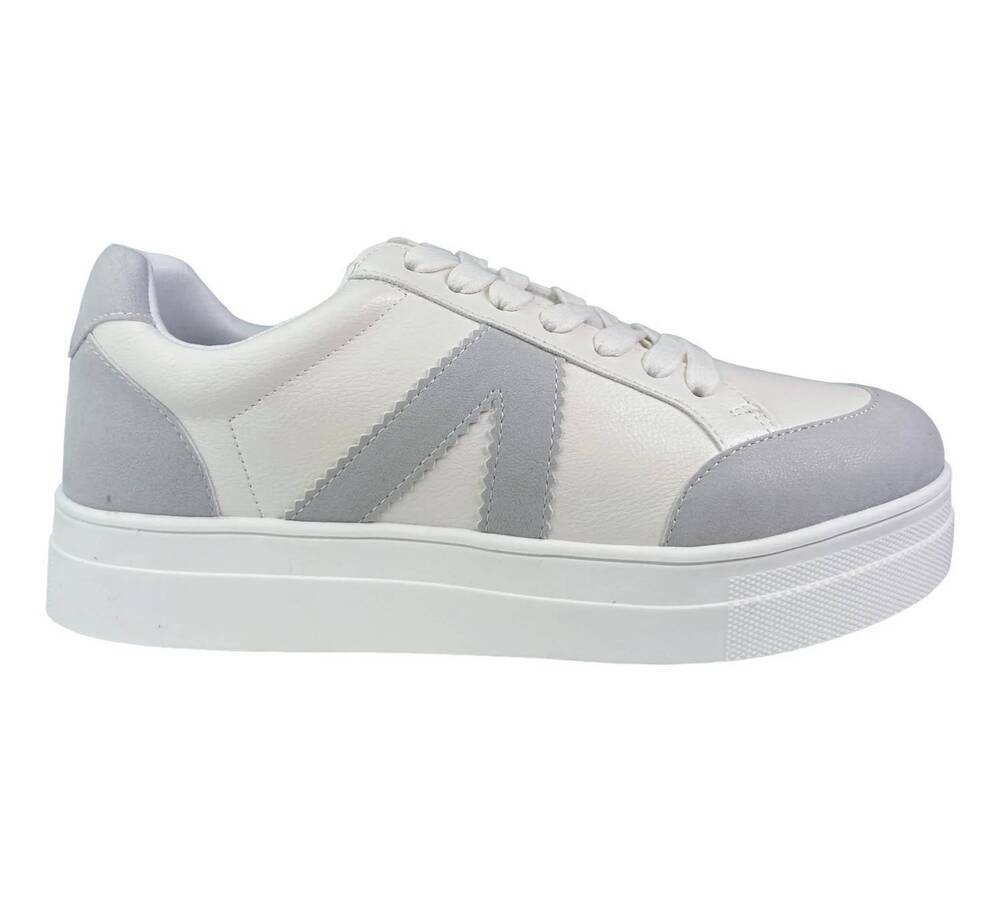 NEW MIA SHOES women's faux leather platform sneakers in grey
